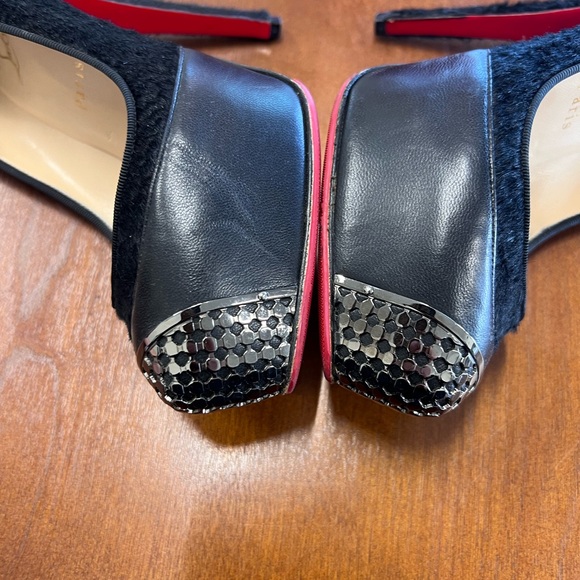 Christian Louboutin Maggie pony hair pump Size 38 Made in Italy Black on Black - Picture 13 of 16